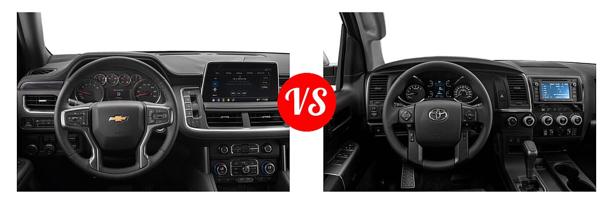 2022 Chevrolet Suburban SUV LT vs. 2022 Toyota Sequoia SUV TRD Sport - Dashboard Comparison