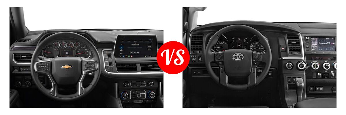2022 Chevrolet Suburban SUV LT vs. 2022 Toyota Sequoia SUV TRD Pro - Dashboard Comparison