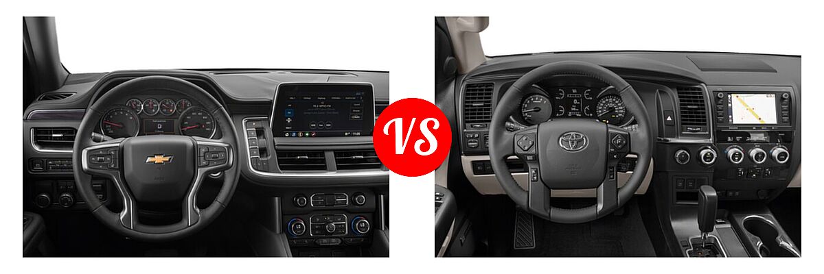 2022 Chevrolet Suburban SUV LT vs. 2022 Toyota Sequoia SUV Limited - Dashboard Comparison