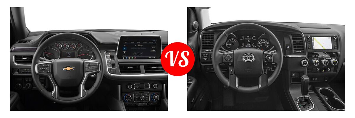 2022 Chevrolet Suburban SUV LT vs. 2022 Toyota Sequoia SUV Nightshade - Dashboard Comparison