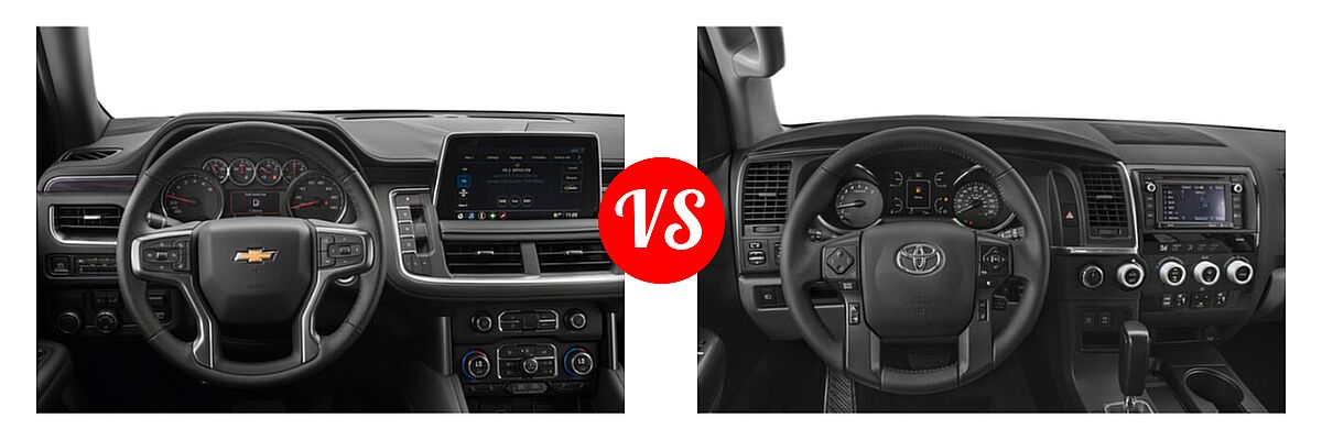 2022 Chevrolet Suburban SUV LT vs. 2022 Toyota Sequoia SUV SR5 - Dashboard Comparison
