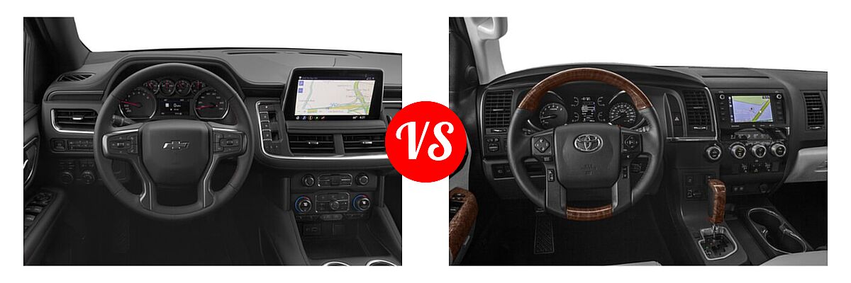2022 Chevrolet Suburban SUV RST vs. 2022 Toyota Sequoia SUV Platinum - Dashboard Comparison