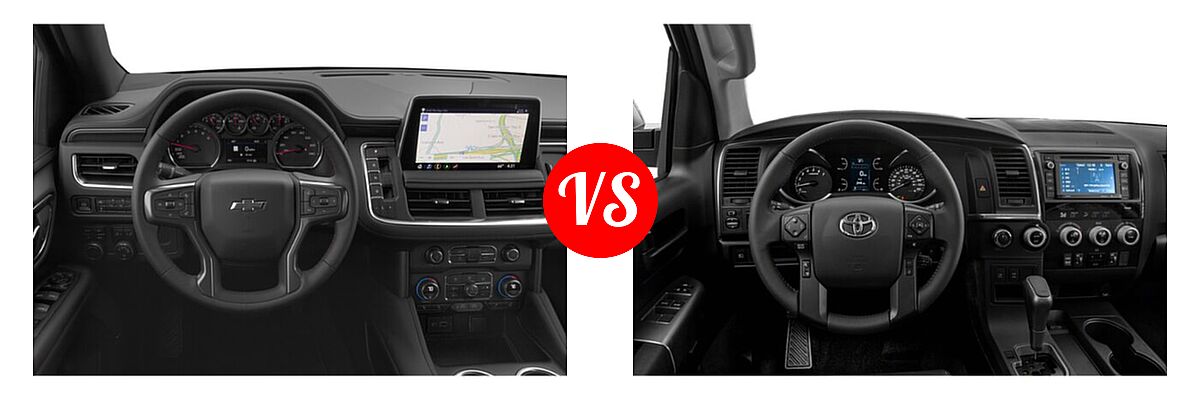 2022 Chevrolet Suburban SUV RST vs. 2022 Toyota Sequoia SUV TRD Sport - Dashboard Comparison