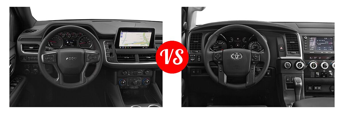 2022 Chevrolet Suburban SUV RST vs. 2022 Toyota Sequoia SUV TRD Pro - Dashboard Comparison
