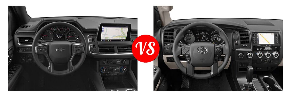 2022 Chevrolet Suburban SUV RST vs. 2022 Toyota Sequoia SUV Limited - Dashboard Comparison