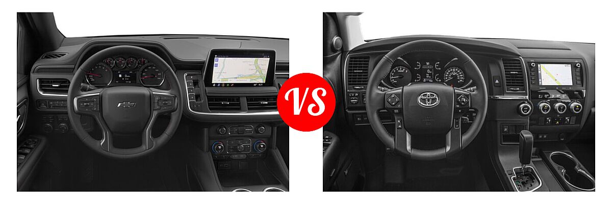 2022 Chevrolet Suburban SUV RST vs. 2022 Toyota Sequoia SUV Nightshade - Dashboard Comparison