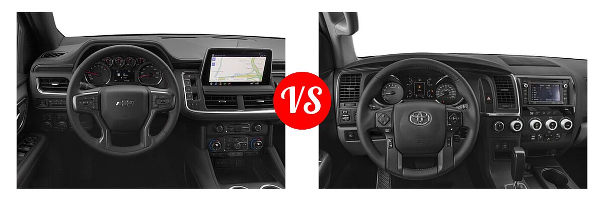 2022 Chevrolet Suburban SUV RST vs. 2022 Toyota Sequoia SUV SR5 - Dashboard Comparison