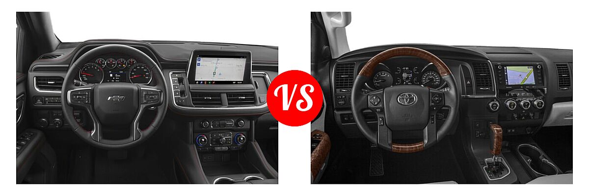 2022 Chevrolet Tahoe SUV RST vs. 2022 Toyota Sequoia SUV Platinum - Dashboard Comparison