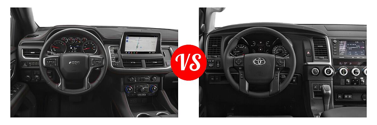2022 Chevrolet Tahoe SUV RST vs. 2022 Toyota Sequoia SUV TRD Pro - Dashboard Comparison