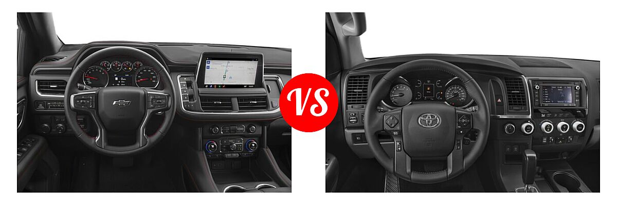 2022 Chevrolet Tahoe SUV RST vs. 2022 Toyota Sequoia SUV SR5 - Dashboard Comparison