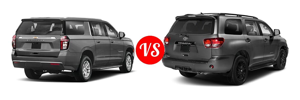 2022 Chevrolet Suburban SUV LS vs. 2022 Toyota Sequoia SUV TRD Sport - Rear Right Comparison