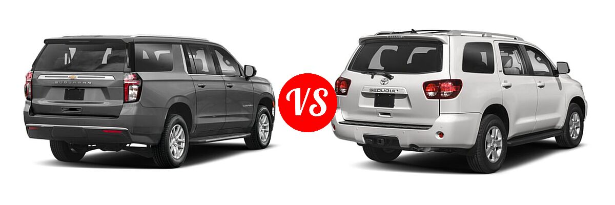 2022 Chevrolet Suburban SUV LS vs. 2022 Toyota Sequoia SUV SR5 - Rear Right Comparison