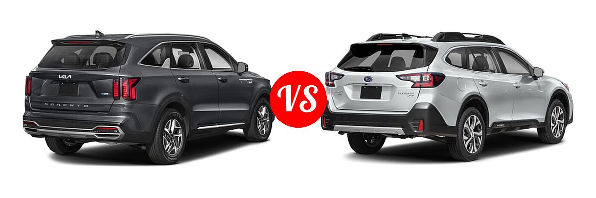 2022 Kia Sorento SUV Hybrid EX vs. 2022 Subaru Outback SUV Limited - Rear Right Comparison