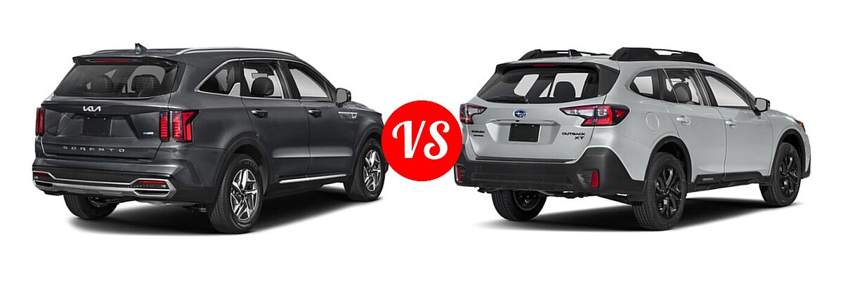 2022 Kia Sorento SUV Hybrid EX vs. 2022 Subaru Outback SUV Onyx Edition XT - Rear Right Comparison