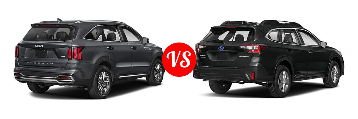 2022 Kia Sorento SUV Hybrid EX vs. 2022 Subaru Outback SUV Limited XT - Rear Right Comparison