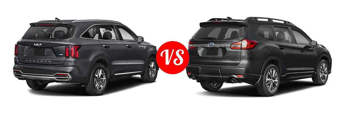 2022 Kia Sorento SUV Hybrid EX vs. 2022 Subaru Ascent SUV Onyx Edition - Rear Right Comparison