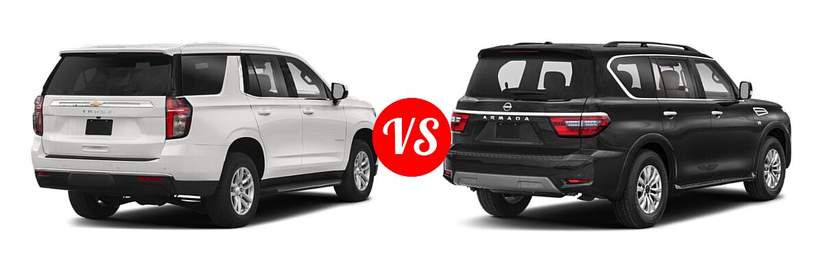 2022 Chevrolet Tahoe SUV LS vs. 2022 Nissan Armada SUV Platinum / S / SV - Rear Right Comparison