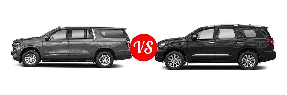 2022 Chevrolet Suburban SUV LS vs. 2022 Toyota Sequoia SUV Platinum - Side Comparison