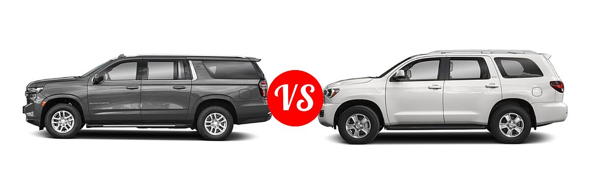 2022 Chevrolet Suburban SUV LS vs. 2022 Toyota Sequoia SUV SR5 - Side Comparison