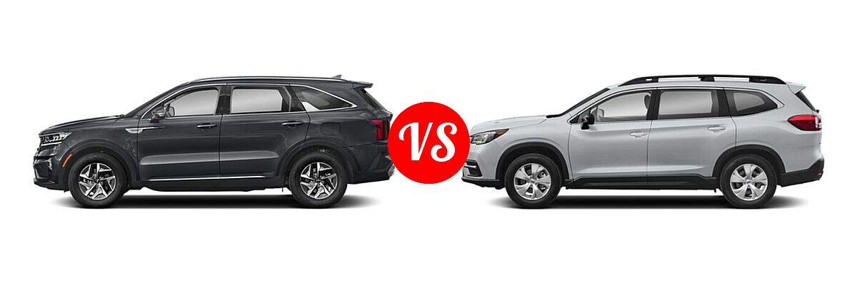 2022 Kia Sorento SUV Hybrid EX vs. 2022 Subaru Ascent SUV 8-Passenger - Side Comparison