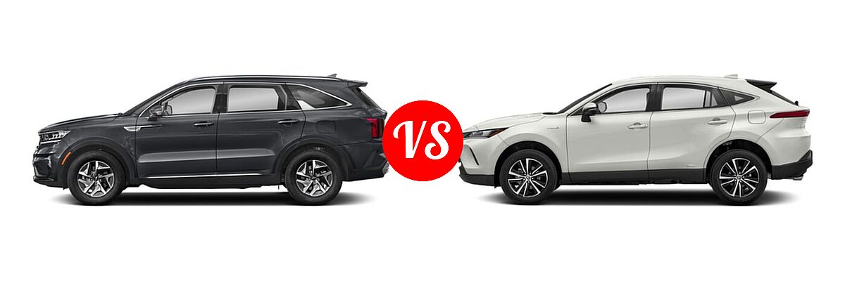 2022 Kia Sorento SUV Hybrid EX vs. 2022 Toyota Venza SUV Hybrid LE - Side Comparison