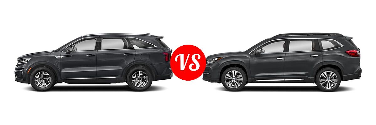2022 Kia Sorento SUV Hybrid EX vs. 2022 Subaru Ascent SUV Touring - Side Comparison