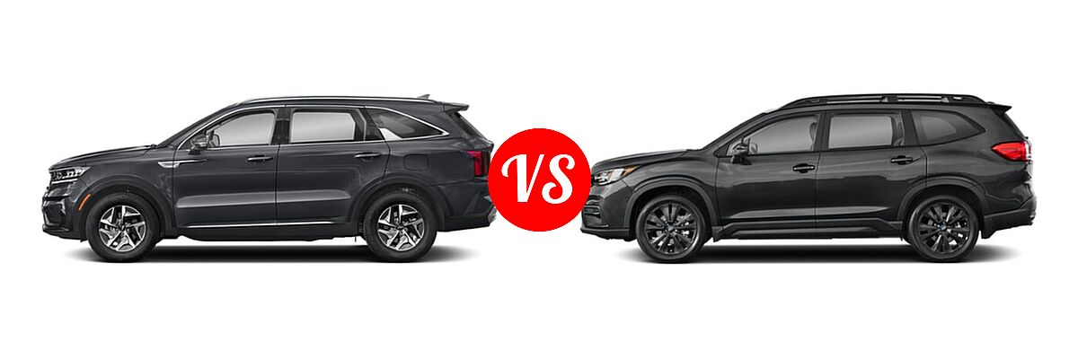 2022 Kia Sorento SUV Hybrid EX vs. 2022 Subaru Ascent SUV Onyx Edition - Side Comparison