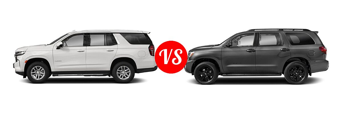 2022 Chevrolet Tahoe SUV LS vs. 2022 Toyota Sequoia SUV TRD Sport - Side Comparison