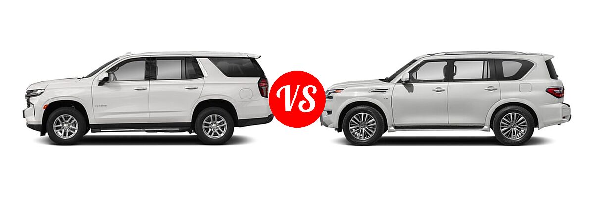 2022 Chevrolet Tahoe SUV LS vs. 2022 Nissan Armada SUV SL - Side Comparison