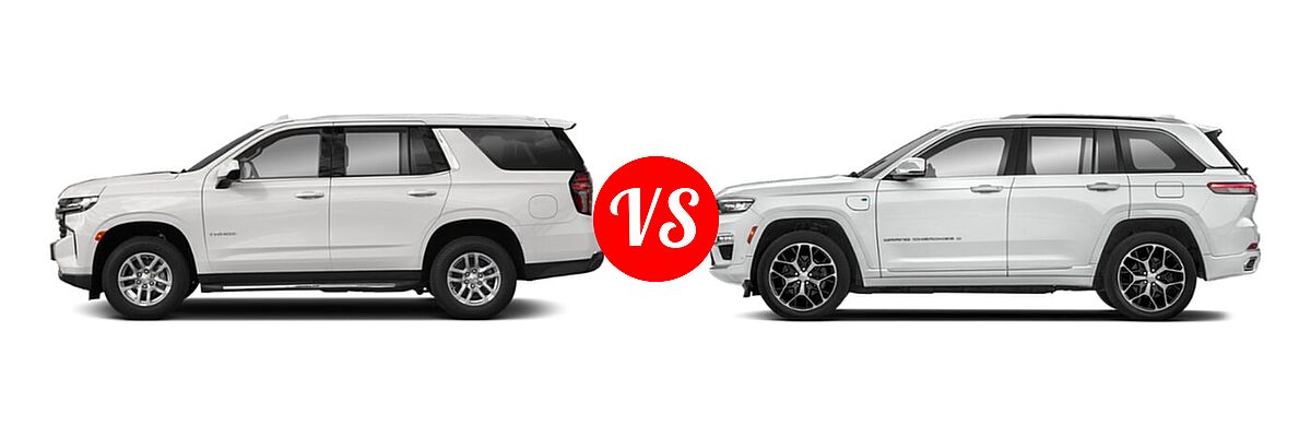 2022 Chevrolet Tahoe vs. 2022 Jeep Grand Cherokee 4xe - Side Comparison