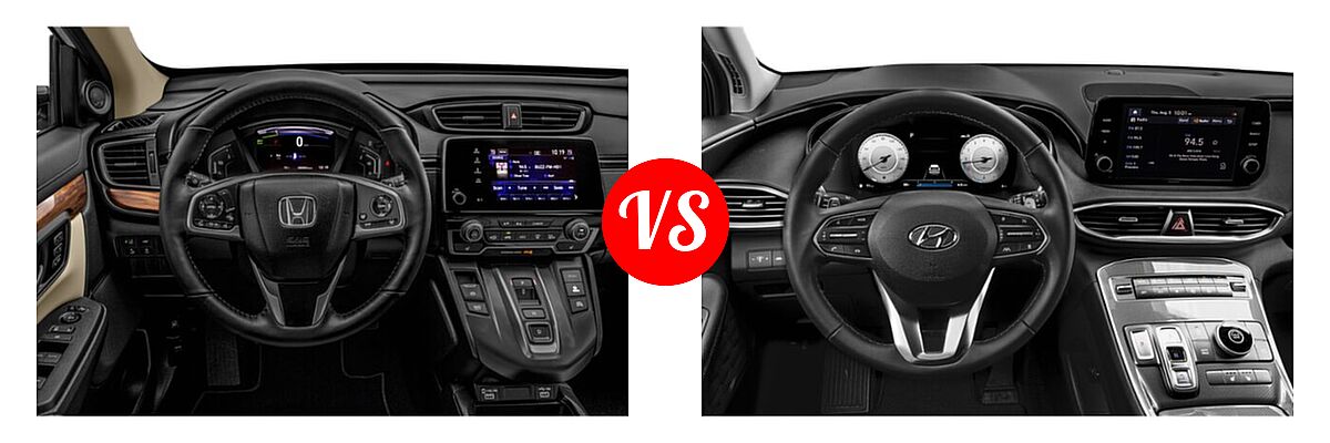 2022 Honda CR-V SUV Hybrid EX-L vs. 2022 Hyundai Santa Fe SUV XRT - Dashboard Comparison