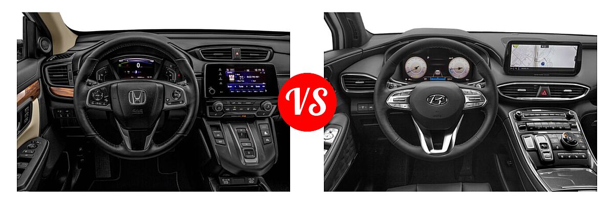 2022 Honda CR-V SUV Hybrid EX-L vs. 2022 Hyundai Santa Fe SUV Calligraphy - Dashboard Comparison