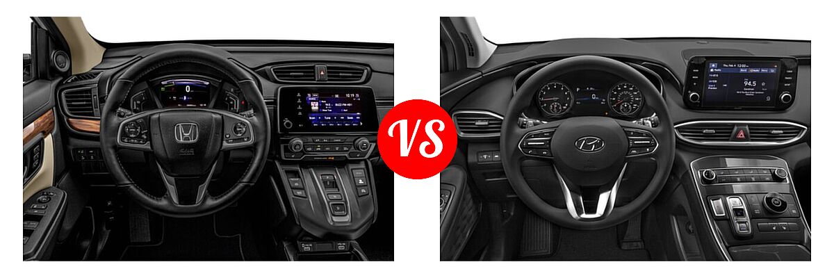 2022 Honda CR-V SUV Hybrid EX-L vs. 2022 Hyundai Santa Fe SUV SEL - Dashboard Comparison