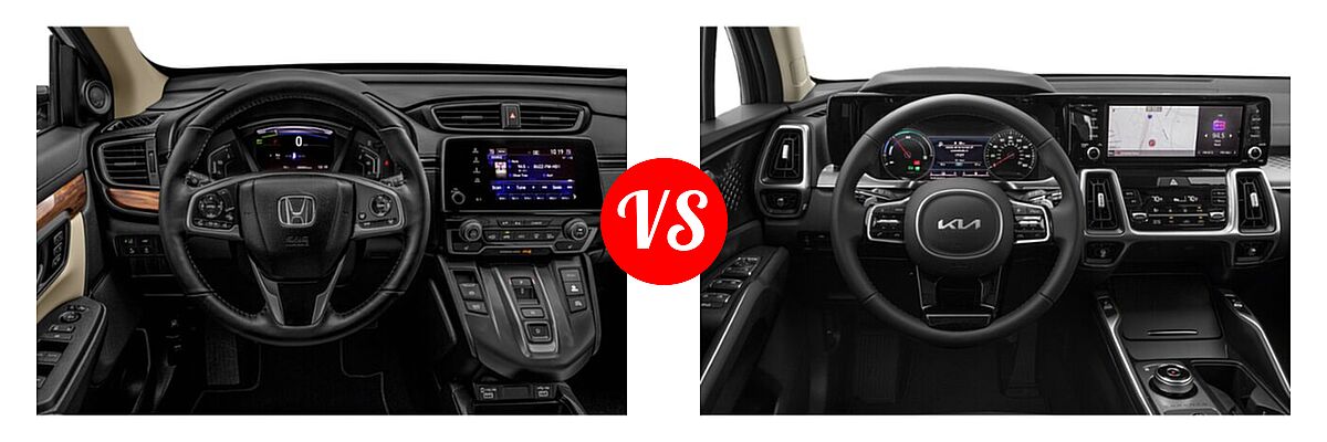 2022 Honda CR-V SUV Hybrid EX-L vs. 2022 Kia Sorento SUV Hybrid S - Dashboard Comparison