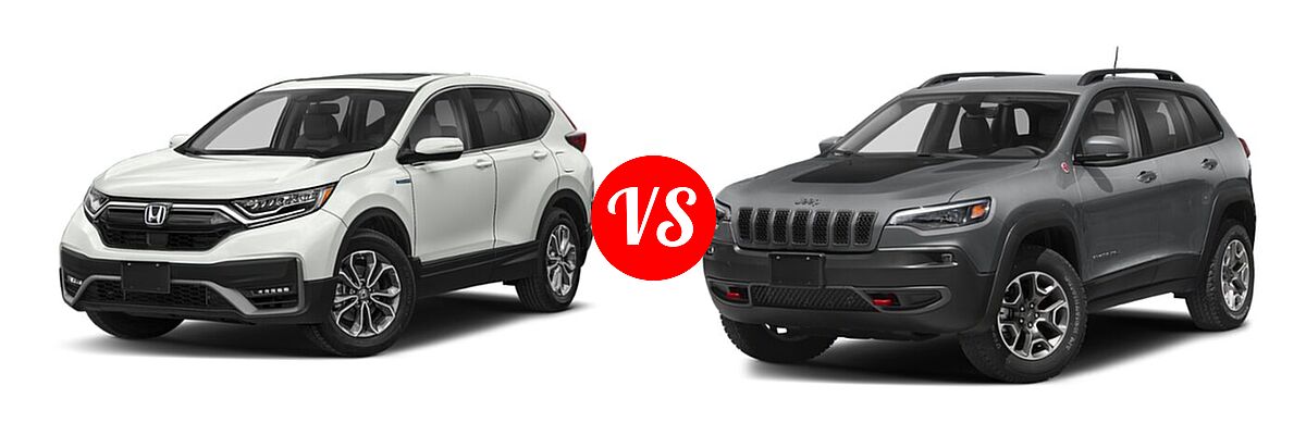 2022 Honda CR-V SUV Hybrid EX-L vs. 2022 Jeep Cherokee SUV Trailhawk - Front Left Comparison