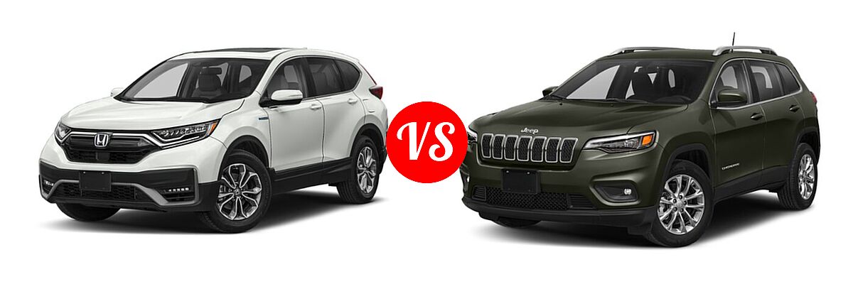 2022 Honda CR-V SUV Hybrid EX-L vs. 2022 Jeep Cherokee SUV Altitude / Latitude Lux / Limited / X - Front Left Comparison