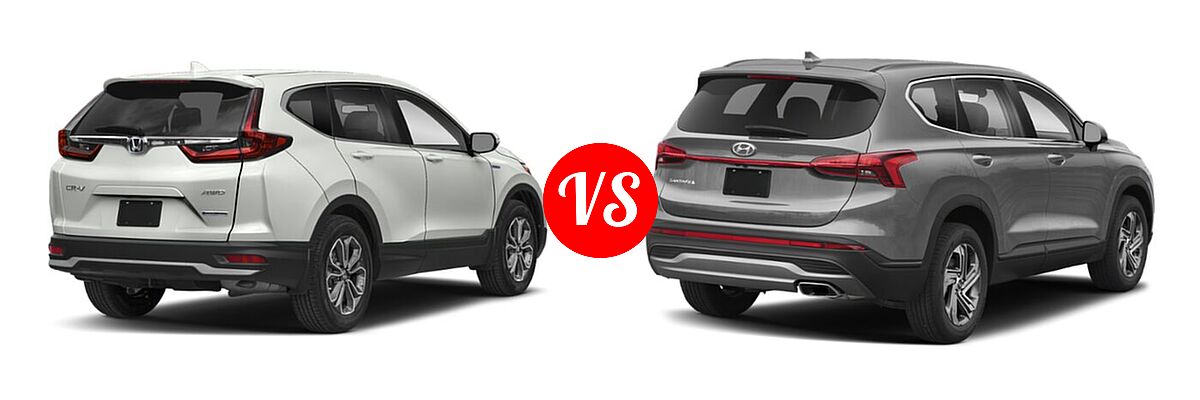 2022 Honda CR-V SUV Hybrid EX-L vs. 2022 Hyundai Santa Fe SUV Limited - Rear Right Comparison