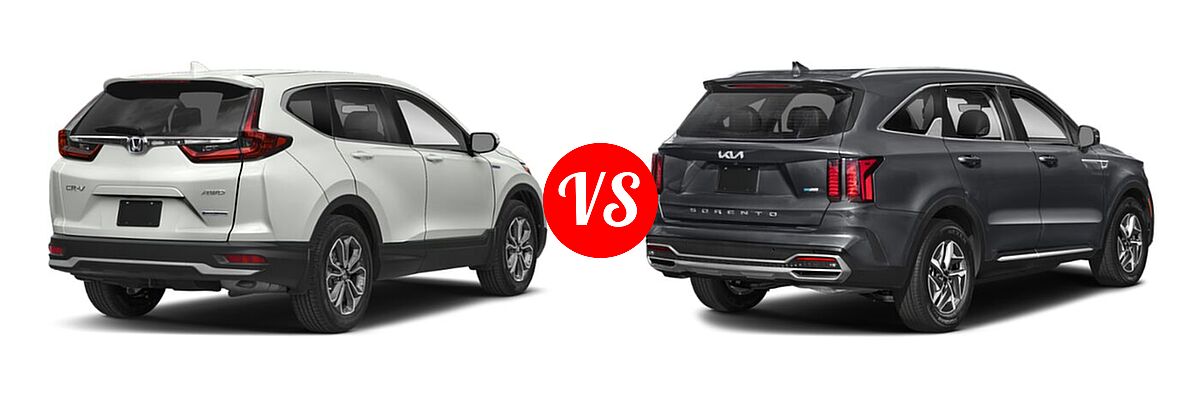2022 Honda CR-V SUV Hybrid EX-L vs. 2022 Kia Sorento SUV Hybrid EX - Rear Right Comparison