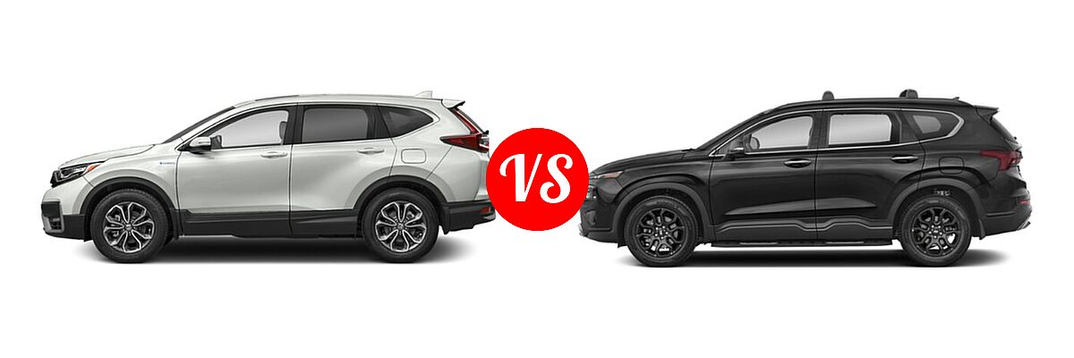 2022 Honda CR-V SUV Hybrid EX-L vs. 2022 Hyundai Santa Fe SUV XRT - Side Comparison