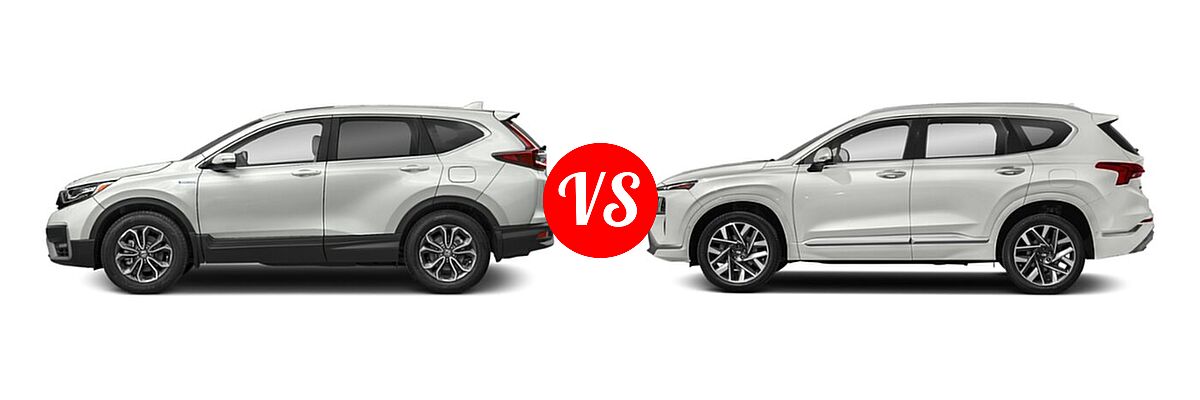 2022 Honda CR-V SUV Hybrid EX-L vs. 2022 Hyundai Santa Fe SUV Calligraphy - Side Comparison