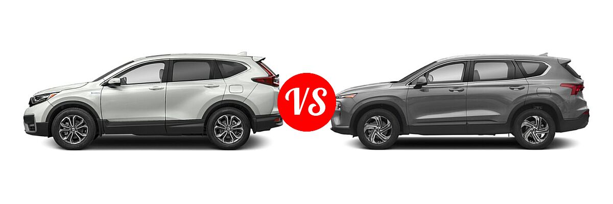 2022 Honda CR-V SUV Hybrid EX-L vs. 2022 Hyundai Santa Fe SUV SE - Side Comparison