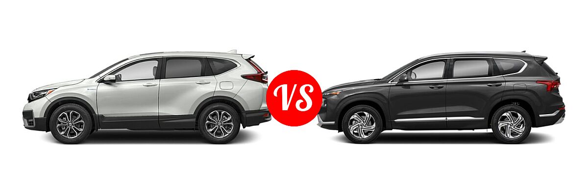 2022 Honda CR-V SUV Hybrid EX-L vs. 2022 Hyundai Santa Fe SUV SEL - Side Comparison