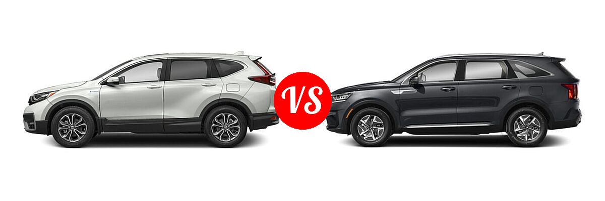 2022 Honda CR-V SUV Hybrid EX-L vs. 2022 Kia Sorento SUV Hybrid S - Side Comparison