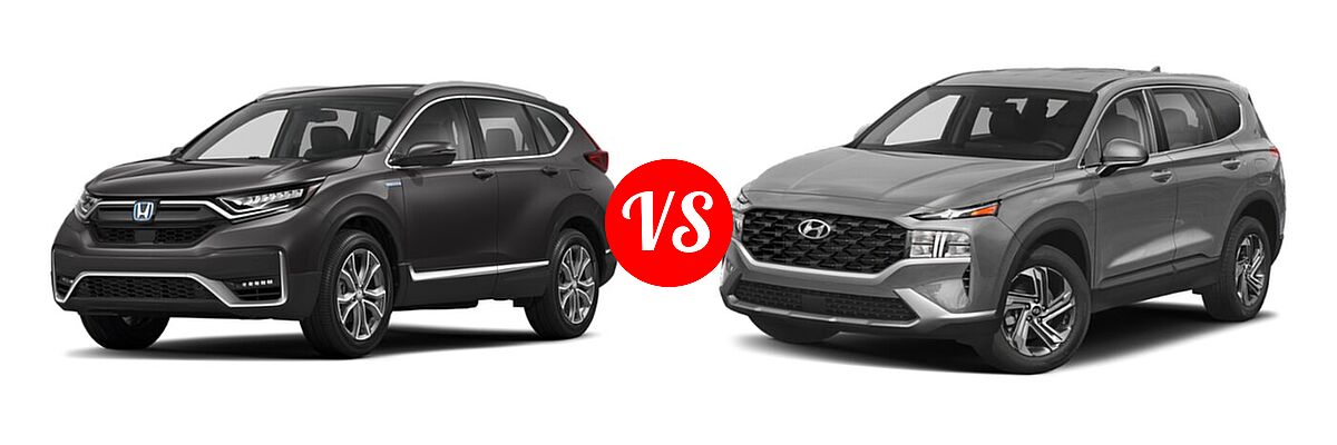 2022 Honda CR-V SUV Hybrid Touring vs. 2022 Hyundai Santa Fe SUV SE - Front Left Comparison