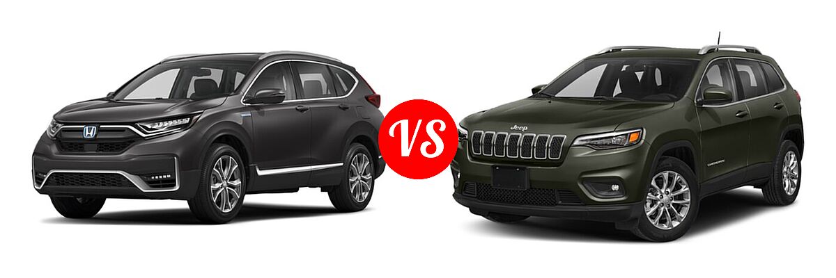 2022 Honda CR-V SUV Hybrid Touring vs. 2022 Jeep Cherokee SUV Altitude / Latitude Lux / Limited / X - Front Left Comparison