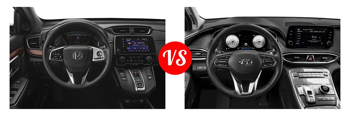 2022 Honda CR-V SUV Hybrid EX vs. 2022 Hyundai Santa Fe SUV XRT - Dashboard Comparison