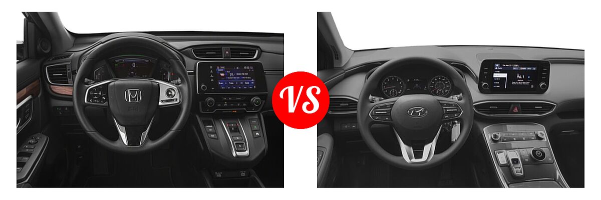 2022 Honda CR-V SUV Hybrid EX vs. 2022 Hyundai Santa Fe SUV Limited - Dashboard Comparison