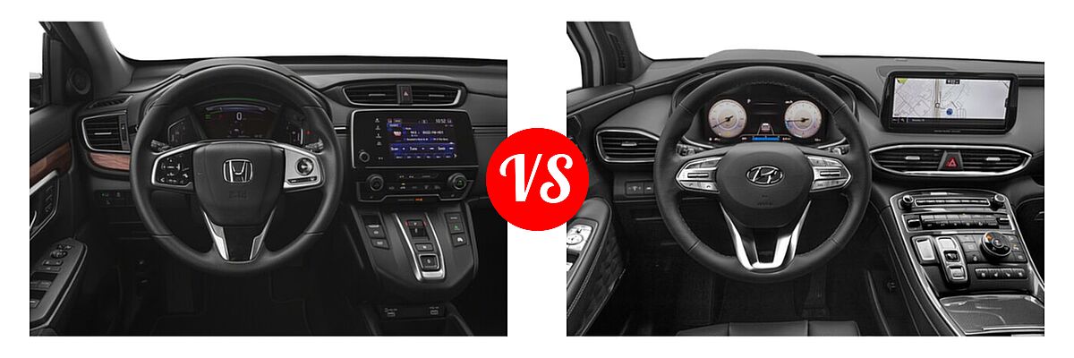 2022 Honda CR-V SUV Hybrid EX vs. 2022 Hyundai Santa Fe SUV Calligraphy - Dashboard Comparison