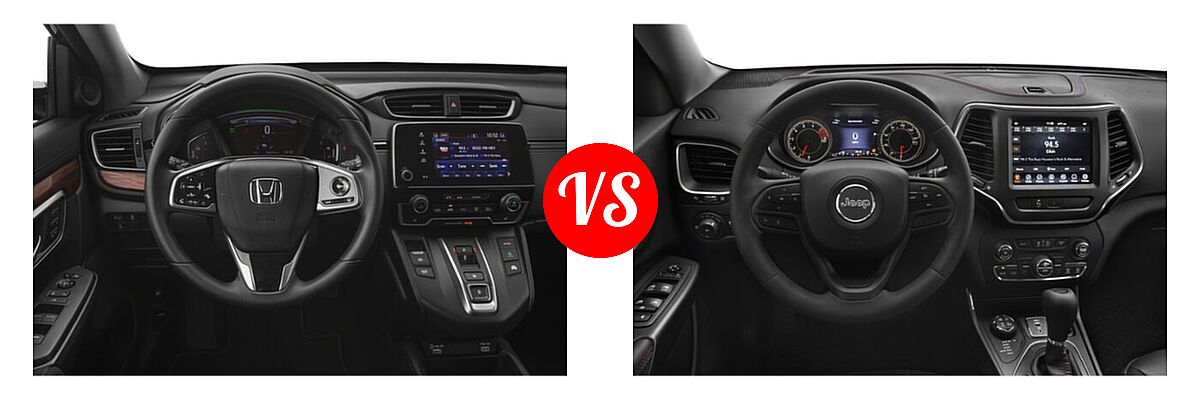 2022 Honda CR-V SUV Hybrid EX vs. 2022 Jeep Cherokee SUV Trailhawk - Dashboard Comparison