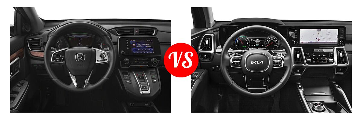 2022 Honda CR-V SUV Hybrid EX vs. 2022 Kia Sorento SUV Hybrid EX - Dashboard Comparison